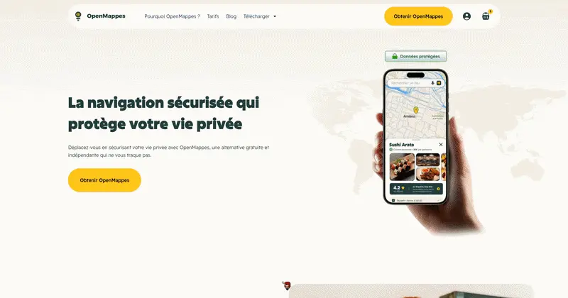 Le site d'OpenMappes réalisé par Alexandre Tachau